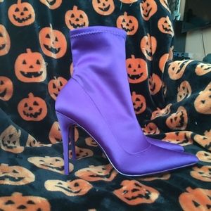 ALDO Women's Purple Stiletto Stretch Booties